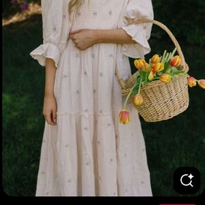 Listicle Cream Floral Long Sleeve Dress